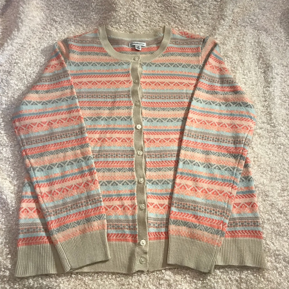 Cardigan, long-sleeve, print, size medium.